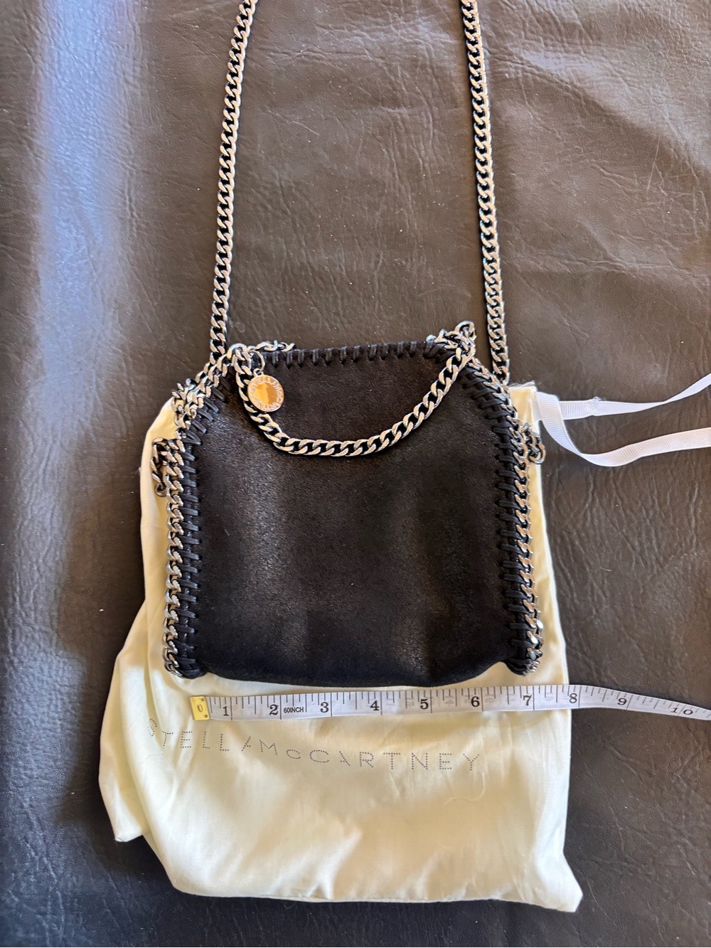 Stella McCartney Black Mini Falabella Chain Crossbody